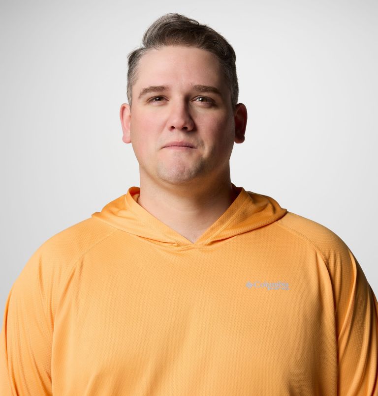 Men's PFG Solar Stream Hoodie - Big, Color: Summer Orange, image 5