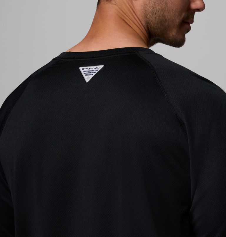 Men's PFG Solar Stream Long Sleeve Shirt, Color: Black, image 6