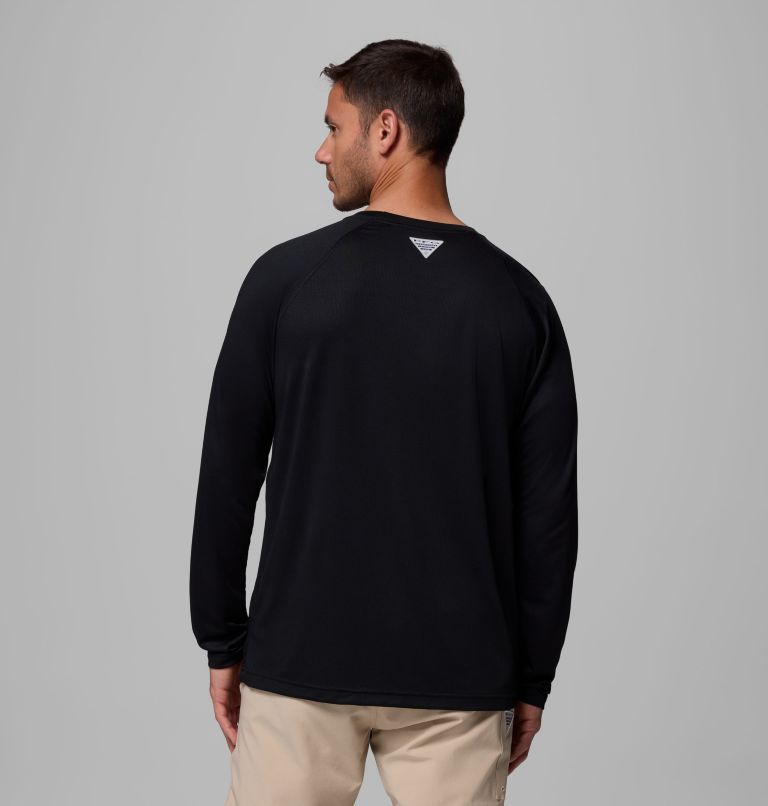 Men's PFG Solar Stream Long Sleeve Shirt, Color: Black, image 3