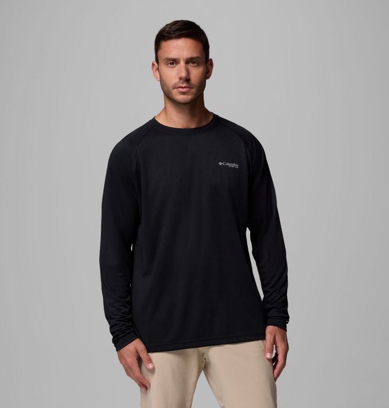 Men's PFG Solar Stream Long Sleeve Shirt, Color: Black, image 1