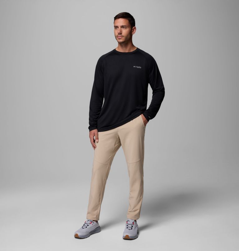 Men's PFG Solar Stream Long Sleeve Shirt, Color: Black, image 2