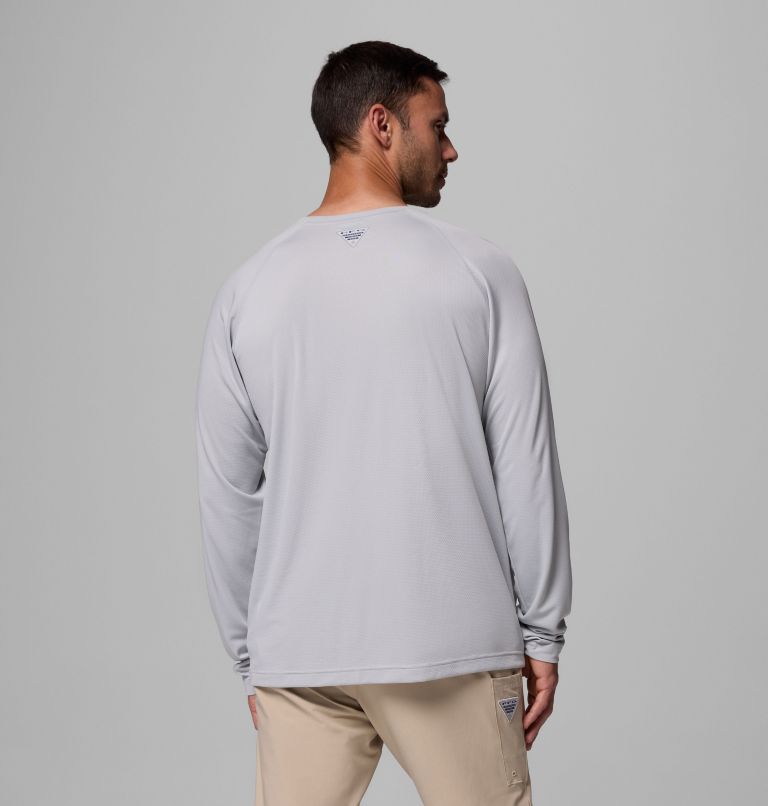 Men's PFG Solar Stream Long Sleeve Shirt, Color: Cool Grey, image 3