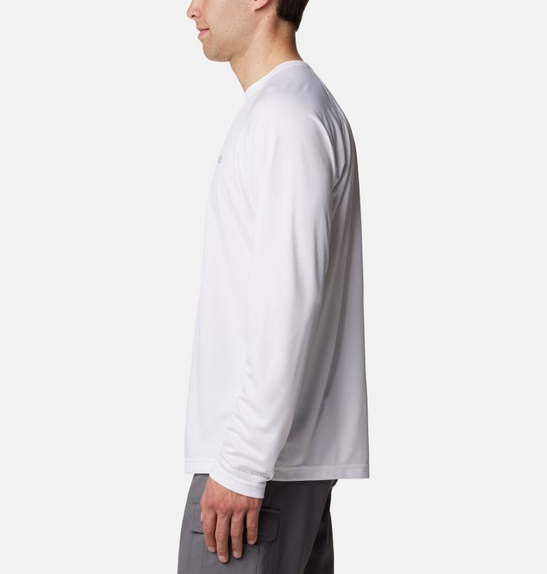 Men's PFG Solar Stream Long Sleeve Shirt, Color: White, image 3