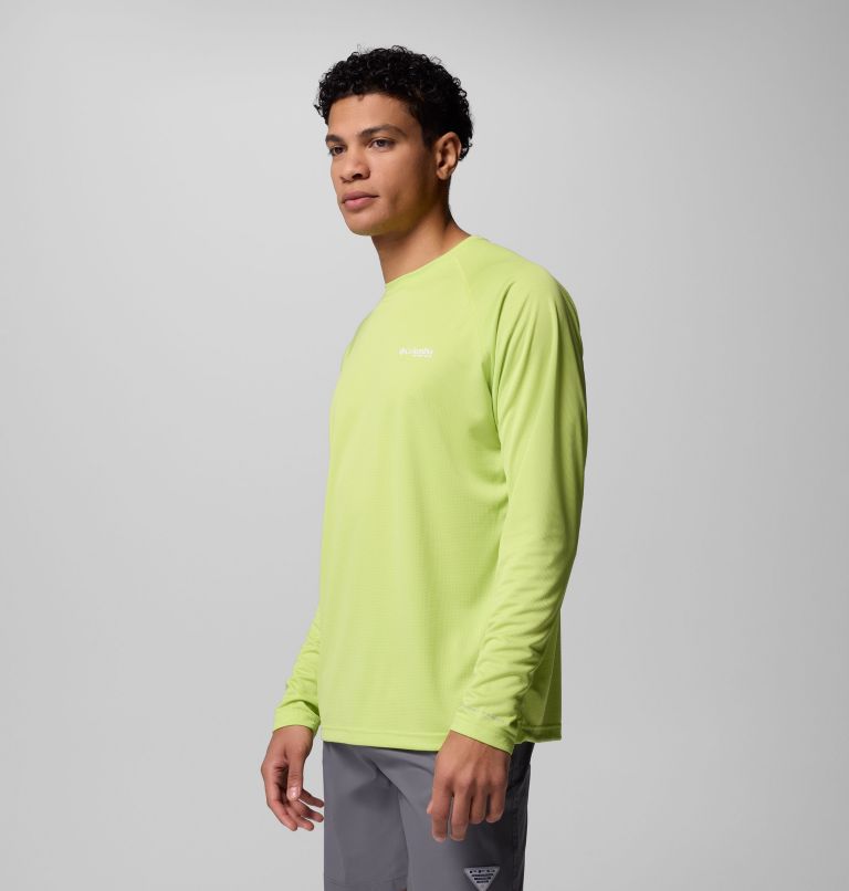 Men's PFG Solar Stream Long Sleeve Shirt, Color: Voltage, image 4
