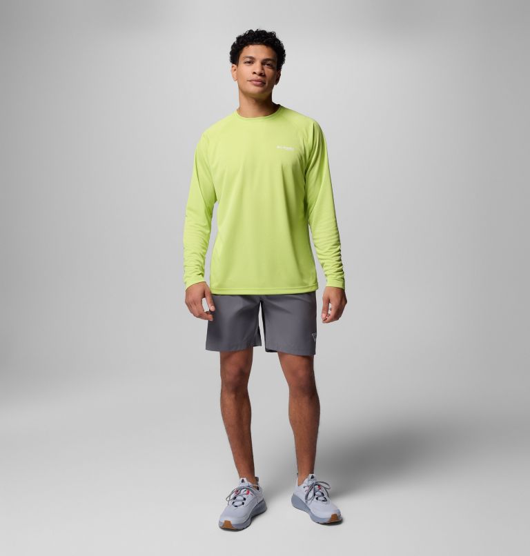 Men's PFG Solar Stream Long Sleeve Shirt, Color: Voltage, image 2