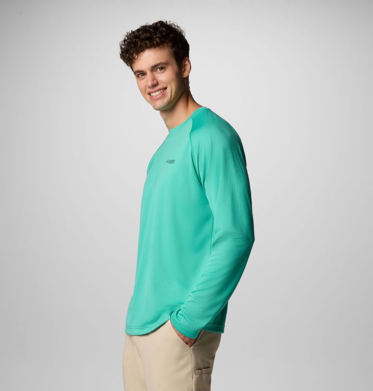 Men's PFG Solar Stream Long Sleeve Shirt, Color: Glaze Green, image 4