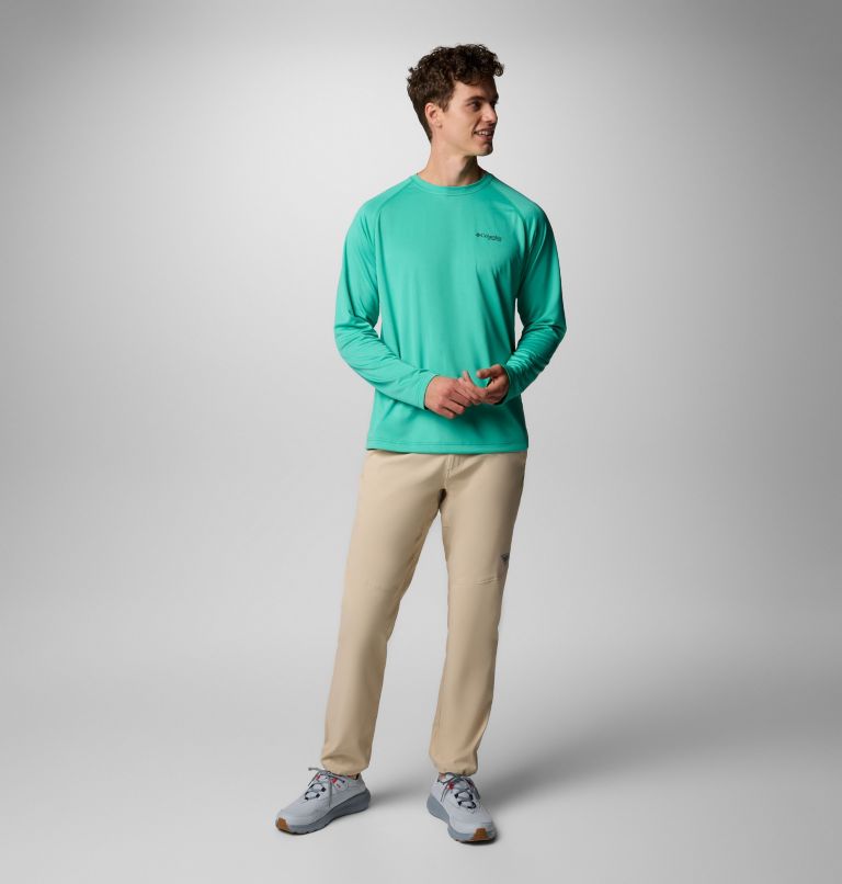 Men's PFG Solar Stream Long Sleeve Shirt, Color: Glaze Green, image 2