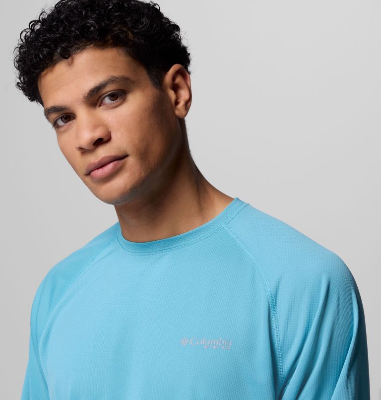 Men's PFG Solar Stream Long Sleeve Shirt, Color: Vintage Blue, image 5