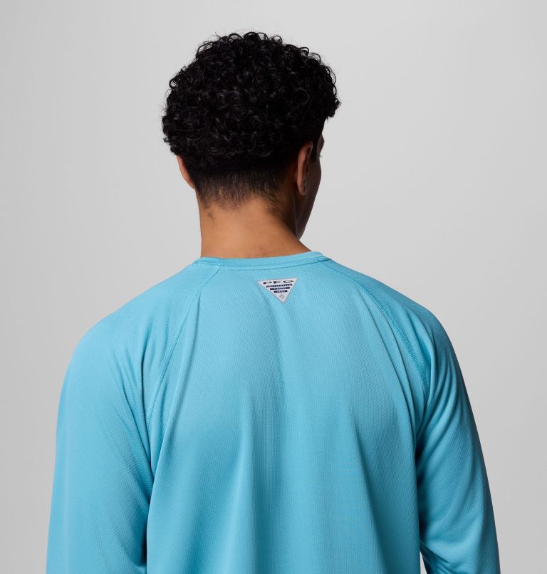 Men's PFG Solar Stream Long Sleeve Shirt, Color: Vintage Blue, image 6