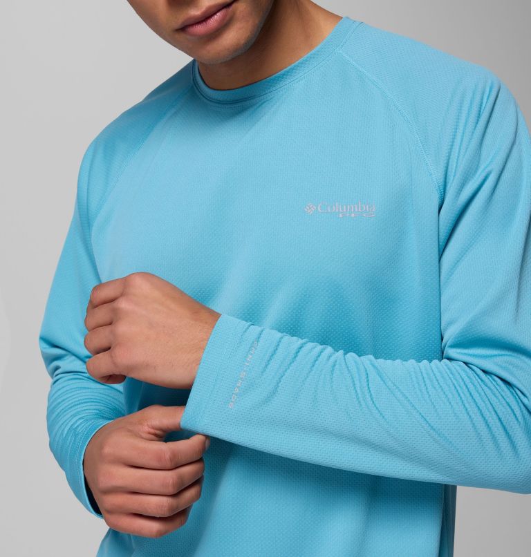 Men's PFG Solar Stream Long Sleeve Shirt, Color: Vintage Blue, image 7