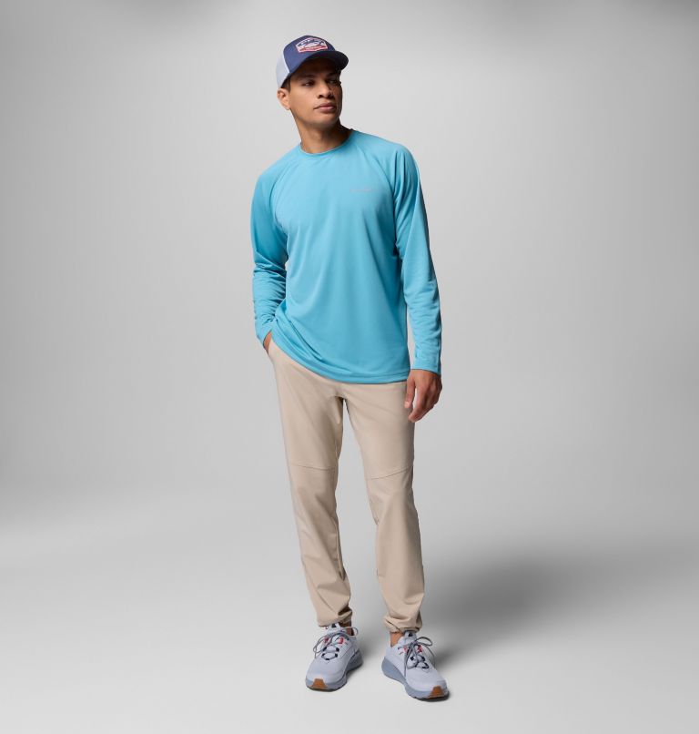 Men's PFG Solar Stream Long Sleeve Shirt, Color: Vintage Blue, image 2