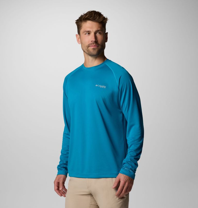 Men's PFG Solar Stream Long Sleeve Shirt, Color: Blue Echo, image 4