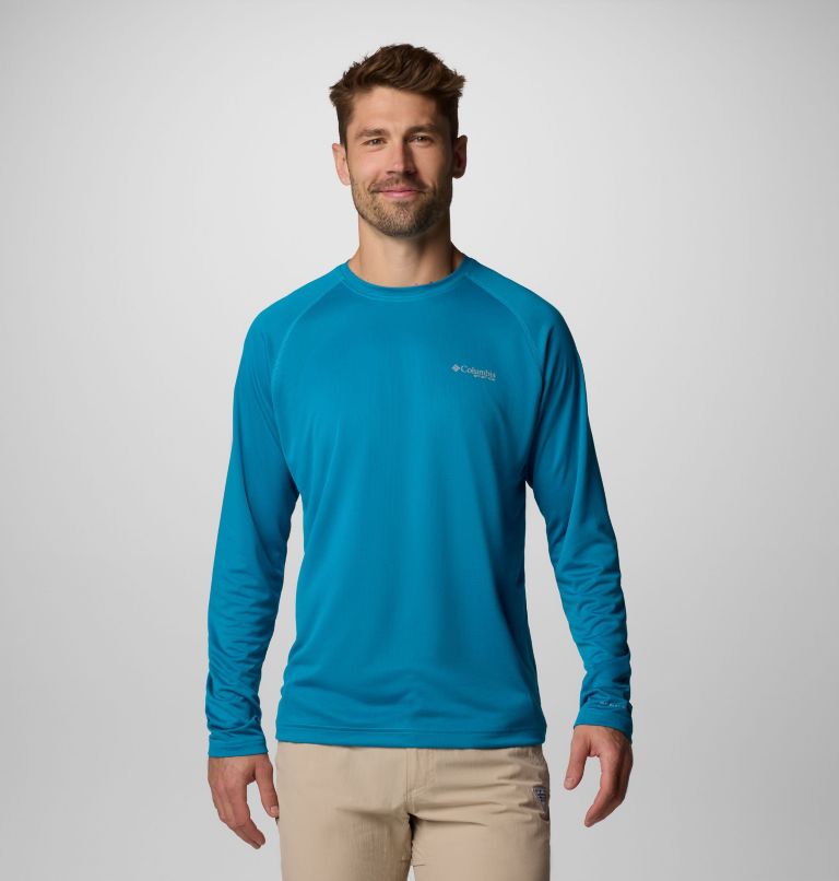 Men's PFG Solar Stream Long Sleeve Shirt, Color: Blue Echo, image 1