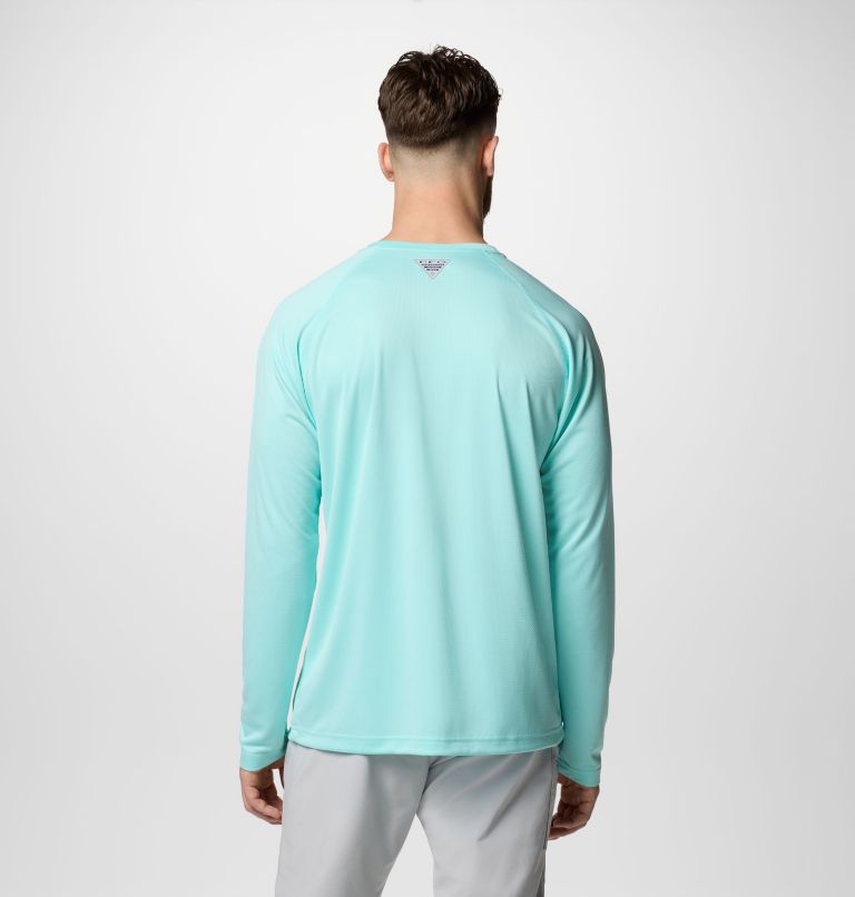 Men's PFG Solar Stream Long Sleeve Shirt, Color: Gulf Stream, image 3