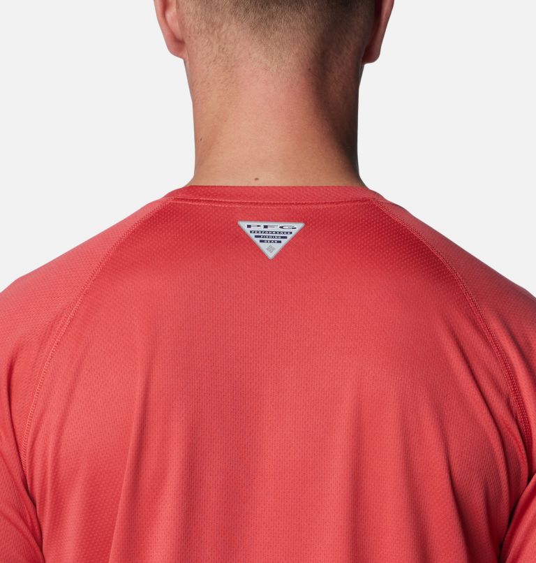 Men's PFG Solar Stream Long Sleeve Shirt, Color: Sunset Red, image 5