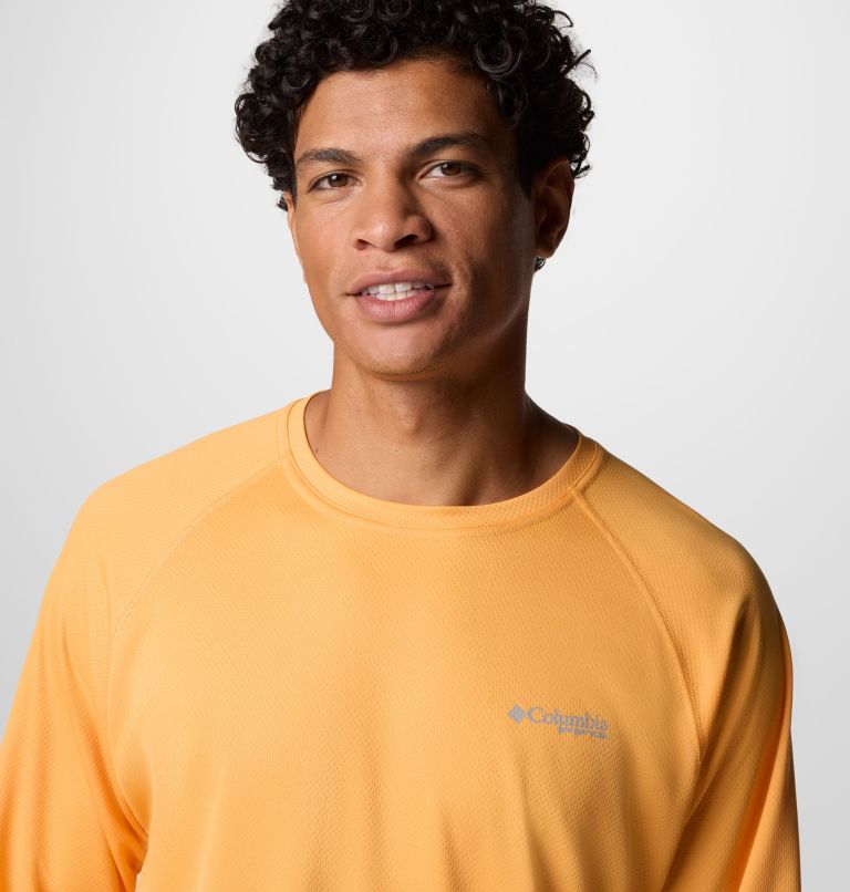 Men's PFG Solar Stream Long Sleeve Shirt, Color: Summer Orange, image 5