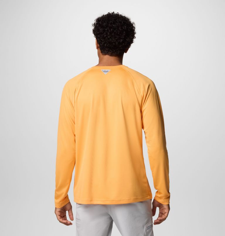 Men's PFG Solar Stream Long Sleeve Shirt, Color: Summer Orange, image 3