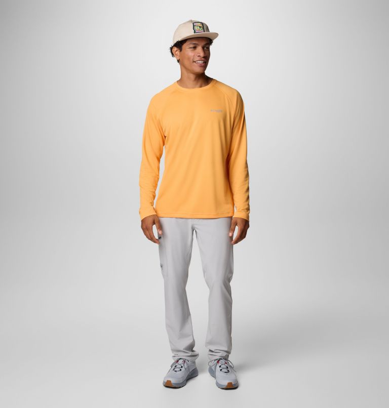 Men's PFG Solar Stream Long Sleeve Shirt, Color: Summer Orange, image 2