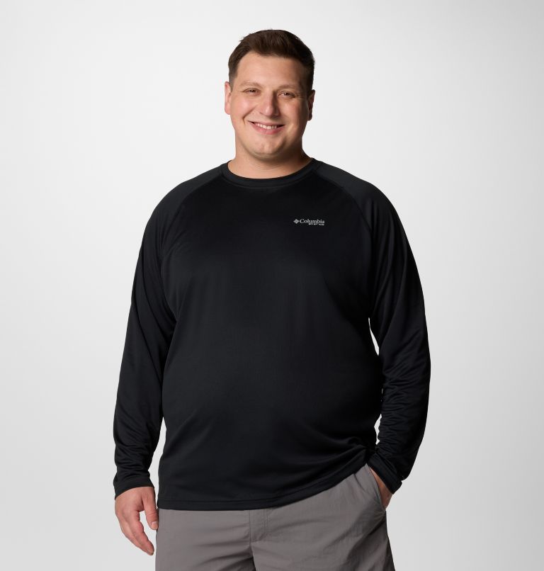 Men's PFG Solar Stream Long Sleeve Shirt - Big, Color: Black, image 1