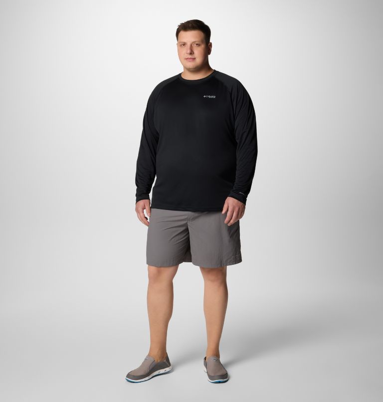 Men's PFG Solar Stream Long Sleeve Shirt - Big, Color: Black, image 2