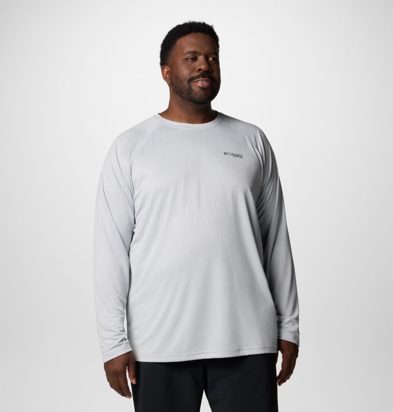 Men's PFG Solar Stream Long Sleeve Shirt - Big, Color: Cool Grey, image 1