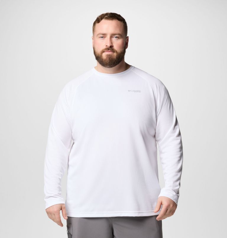 Men's PFG Solar Stream Long Sleeve Shirt - Big, Color: White, image 1
