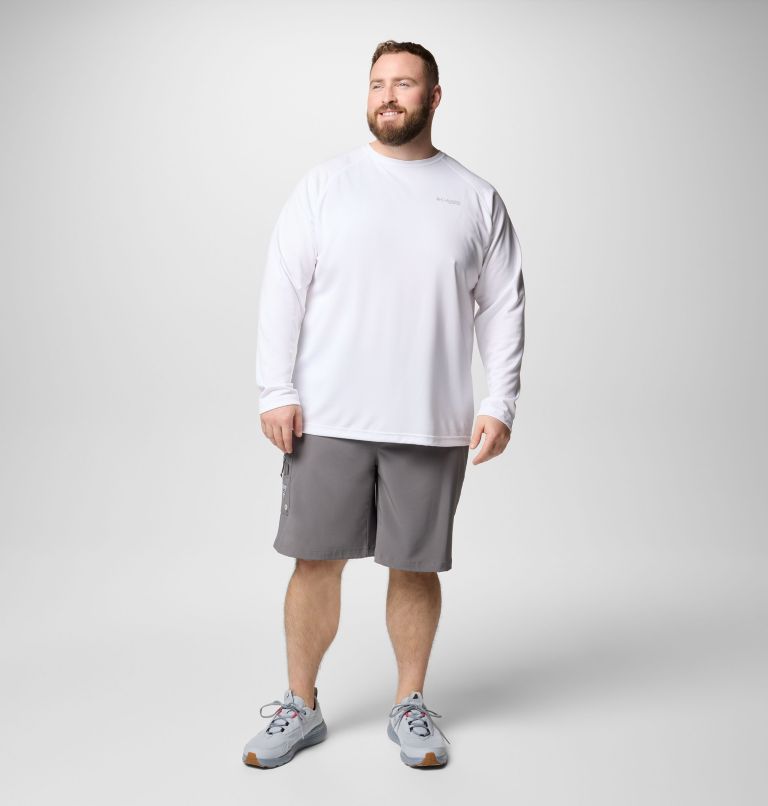 Men's PFG Solar Stream Long Sleeve Shirt - Big, Color: White, image 2