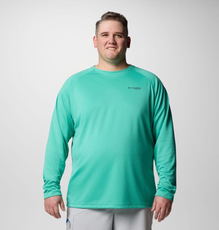 Men's PFG Solar Stream Long Sleeve Shirt - Big, Color: Glaze Green, image 1