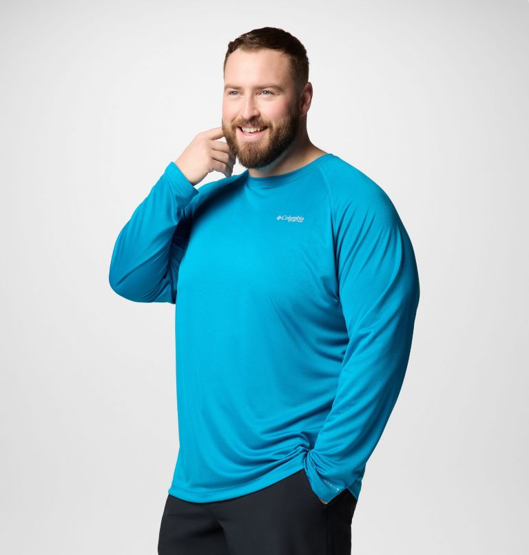 Men's PFG Solar Stream Long Sleeve Shirt - Big, Color: Blue Echo, image 4