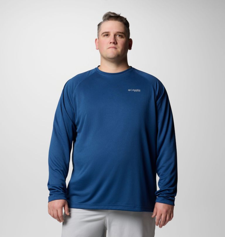 Men's PFG Solar Stream Long Sleeve Shirt - Big, Color: Carbon, image 1