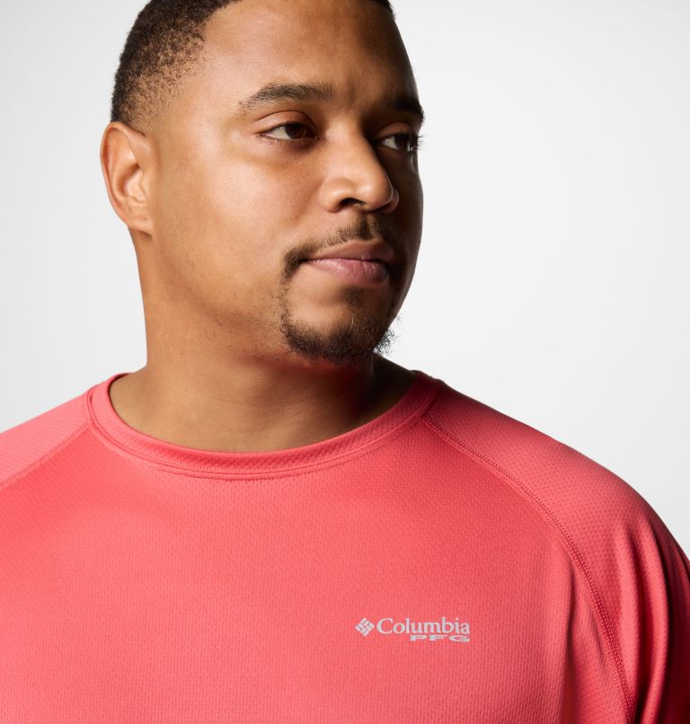 Men's PFG Solar Stream Long Sleeve Shirt - Big, Color: Sunset Red, image 5