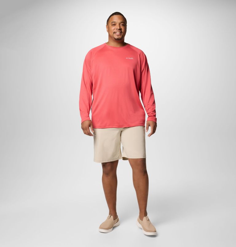 Men's PFG Solar Stream Long Sleeve Shirt - Big, Color: Sunset Red, image 2