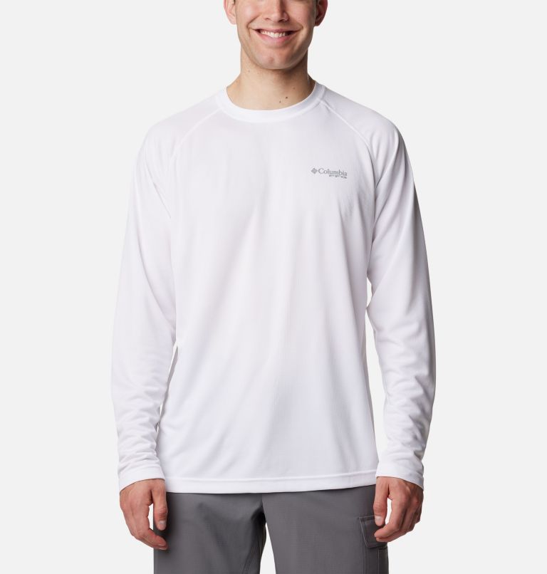 Men's PFG Solar Stream Long Sleeve Shirt - Tall, Color: White, image 1