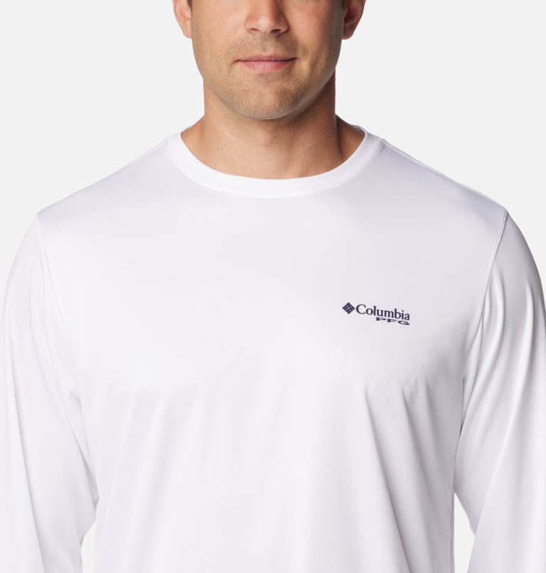 Men's Terminal Tackle PFG Tarpon Rise Long Sleeve T-Shirt, Color: White, Tarpon Print, Palmeria, image 4