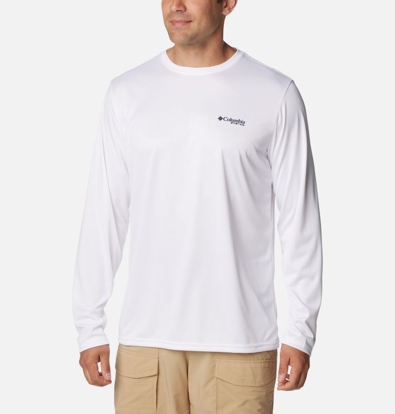 Men's Terminal Tackle PFG Tarpon Rise Long Sleeve T-Shirt, Color: White, Tarpon Print, Palmeria, image 2