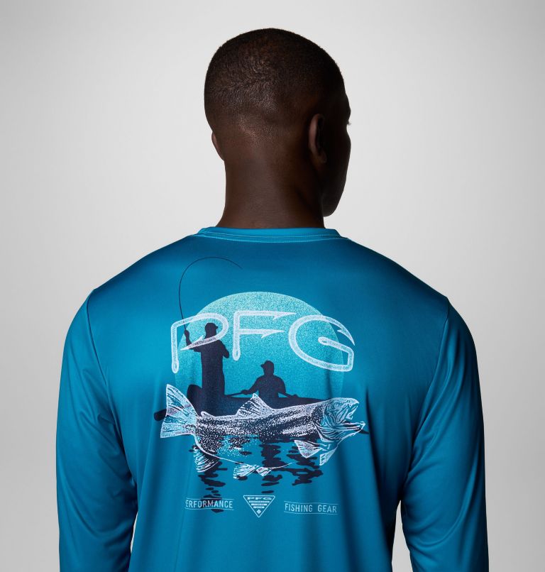 Maglia a manica lunga Terminal Tackle PFG Tarpon Rise da uomo, Color: Blue Echo, Trout Rise, image 6