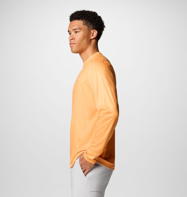 Men's PFG Terminal Tackle Tarpon Rise Long Sleeve Shirt, Color: Summer Orange, Marlin Rise, image 4