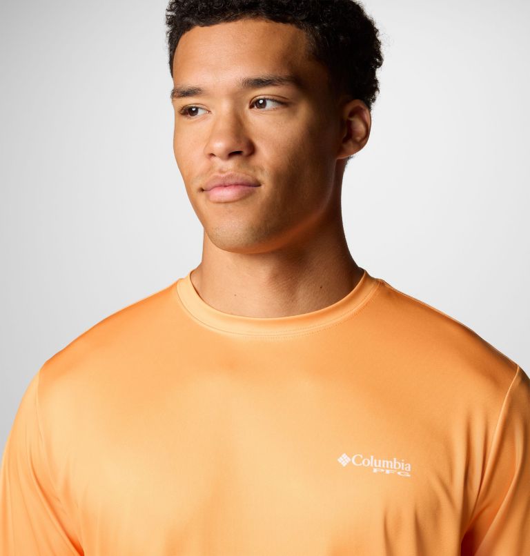 Men's PFG Terminal Tackle Tarpon Rise Long Sleeve Shirt, Color: Summer Orange, Marlin Rise, image 5