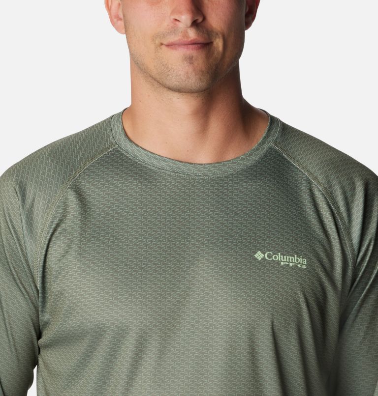 Men's PFG Super Terminal Tackle Super Fade Long Sleeve Shirt, Color: Cypress, Fish Hooks SFF, image 4