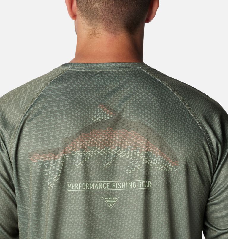 Men's PFG Super Terminal Tackle Super Fade Long Sleeve Shirt, Color: Cypress, Fish Hooks SFF, image 5