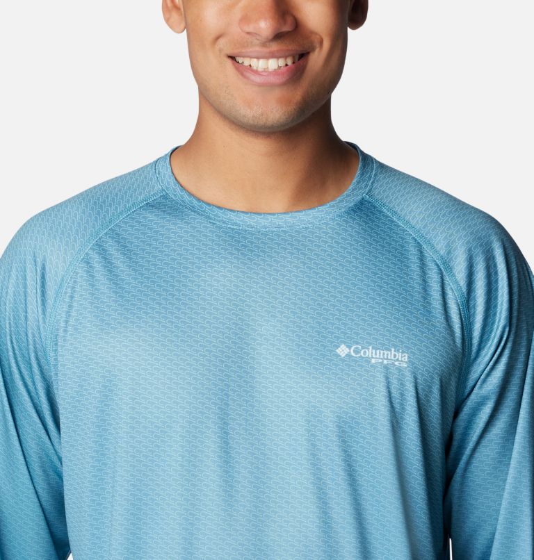 Men's PFG Super Terminal Tackle Super Fade Long Sleeve Shirt, Color: Canyon Blue, Fish Hooks SFF, image 4