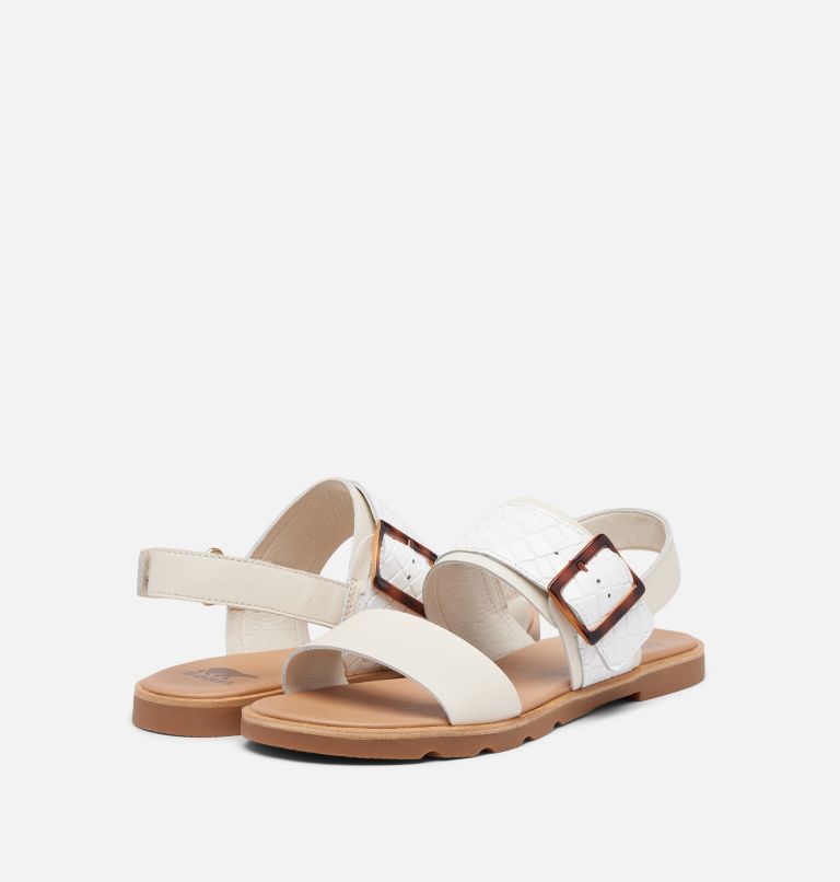ELLA III Slingback Women's Flat Sandal, Color: Chalk, Gum 2, image 9