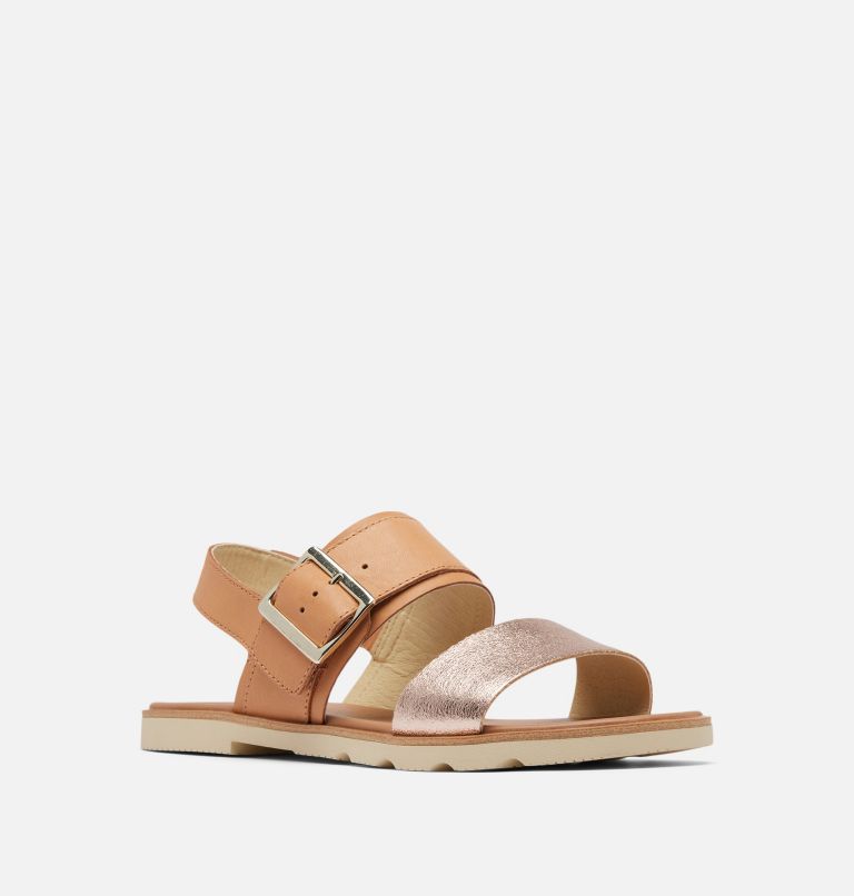 Women's Ella III Slingback Flat Sandal, Color: Honest Beige, Honey White, image 7