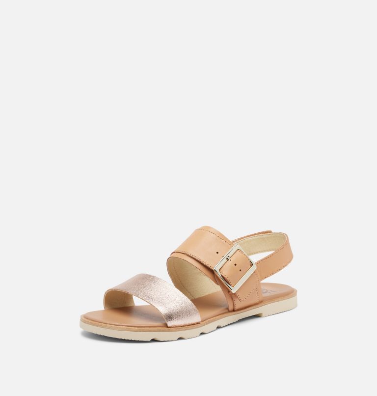 Women's Ella III Slingback Flat Sandal, Color: Honest Beige, Honey White, image 8