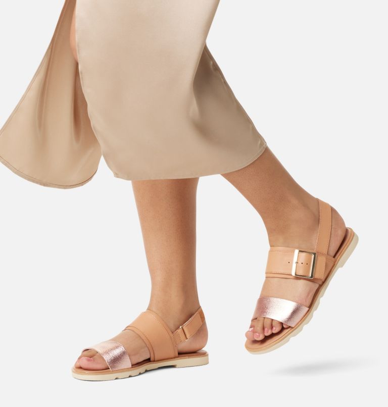 Thumbnail: Women's Ella III Slingback Flat Sandal, Color: Honest Beige, Honey White, image 8