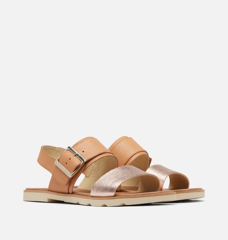 Women's Ella III Slingback Flat Sandal, Color: Honest Beige, Honey White, image 2