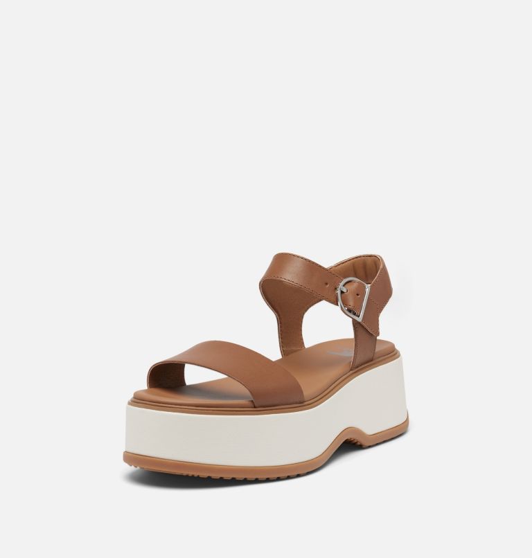 DAYSPRING Ankle Strap Women's Platform Sandal, Color: Velvet Tan, Chalk, image 8