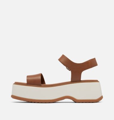 DAYSPRING Ankle Strap Women's Platform Sandal, Color: Velvet Tan, Chalk, image 4