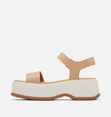 DAYSPRING Ankle Strap Women's Platform Sandal, Color: Honest Beige, Chalk, image 12