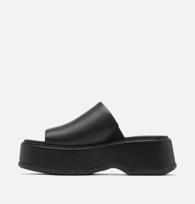 DAYSPRING Sandales compensées à enfiler pour femme, Color: Black, Black, image 4